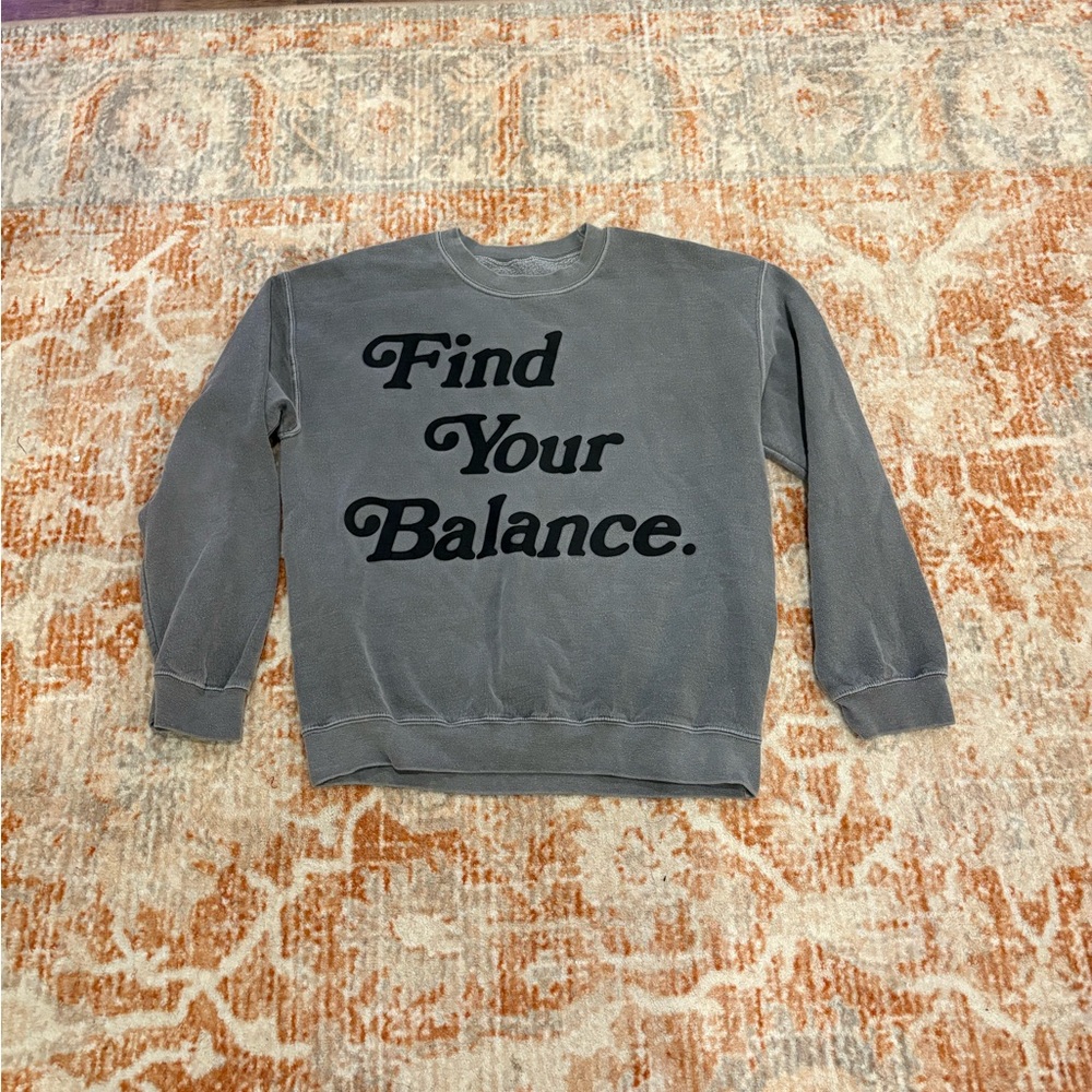 PacSun Gray Crewneck Sweater with Black Text